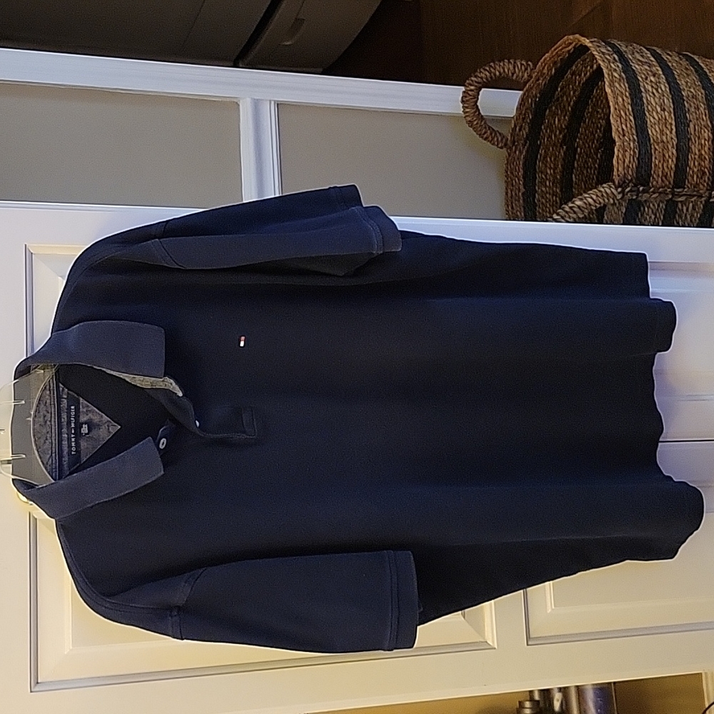 Tommy Hilfiger navy blue short sleeve polo shirt embroidered 100% cotton XXL …